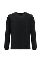 Siyah Bisiklet Yaka Regular Fit Nakışlı Pamuk Sweatshirt