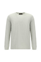 Açık Gri Melanj Bisiklet Yaka Regular Fit Nakışlı Pamuk Sweatshirt