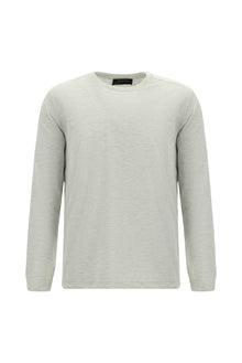 Açık Gri Melanj Bisiklet Yaka Regular Fit Nakışlı Pamuk Sweatshirt