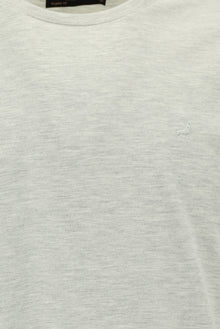 Açık Gri Melanj Bisiklet Yaka Regular Fit Nakışlı Pamuk Sweatshirt