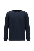 Koyu Lacivert Bisiklet Yaka Regular Fit Nakışlı Pamuk Sweatshirt
