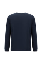 Koyu Lacivert Bisiklet Yaka Regular Fit Nakışlı Pamuk Sweatshirt