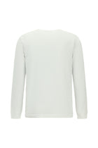 Kırık Beyaz Bisiklet Yaka Regular Fit Nakışlı Pamuk Sweatshirt