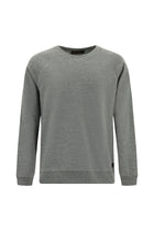 Orta Füme Melanj Bisiklet Yaka Regular Fit Desenli Pamuklu Sweatshirt