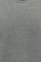 Orta Füme Melanj Bisiklet Yaka Regular Fit Desenli Pamuklu Sweatshirt
