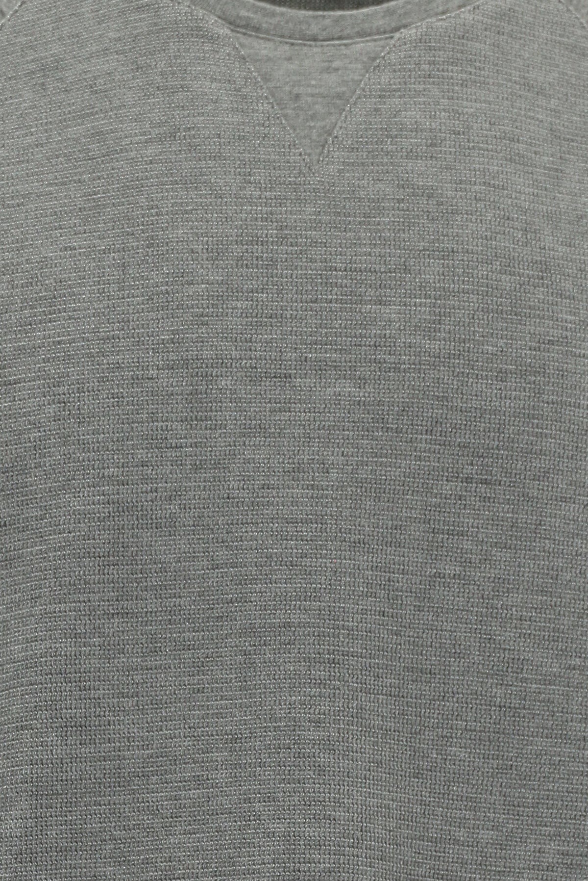 Orta Füme Melanj Bisiklet Yaka Regular Fit Desenli Pamuklu Sweatshirt