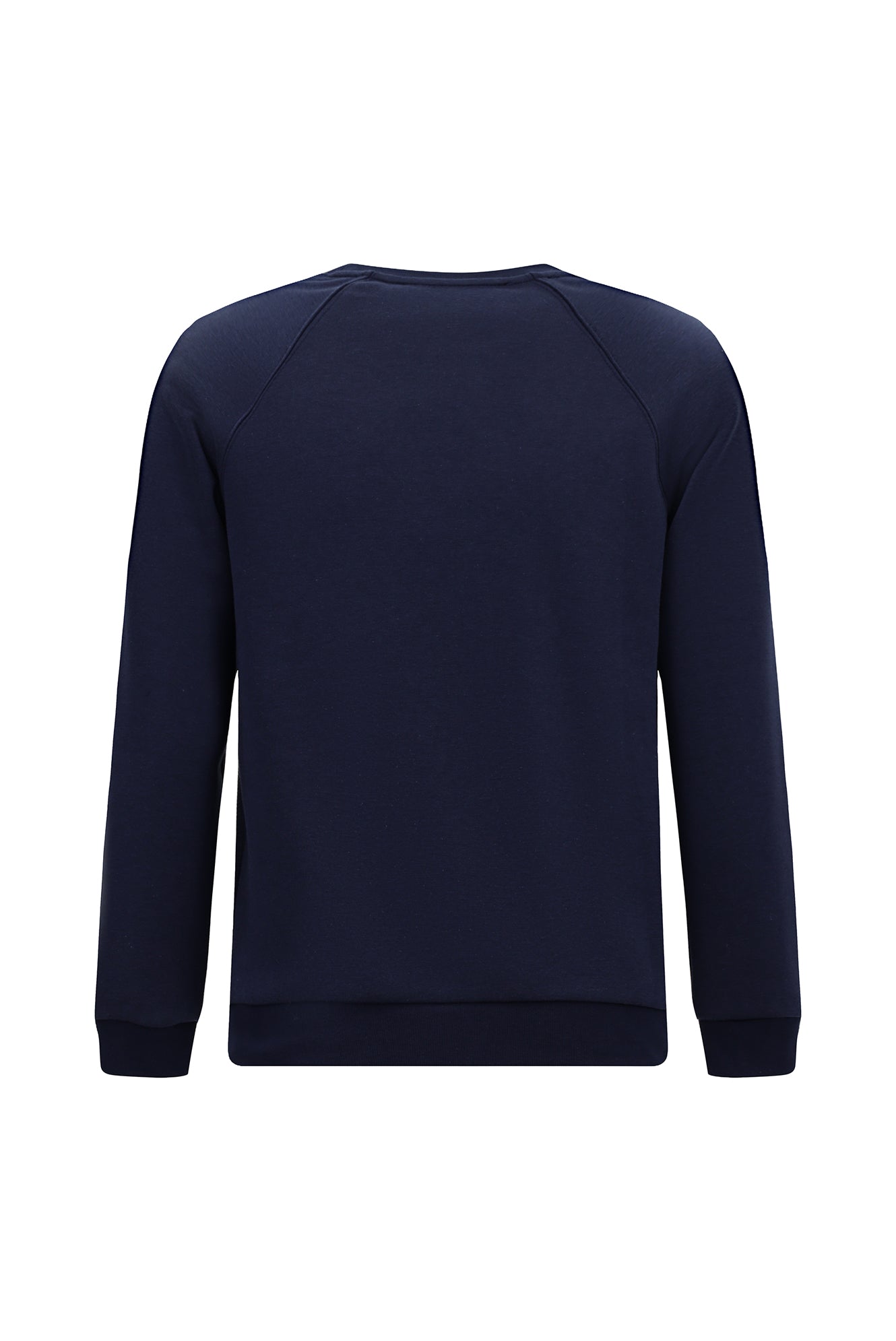 Koyu Lacivert Bisiklet Yaka Regular Fit Desenli Pamuklu Sweatshirt