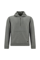 Orta Füme Melanj Kapüşonlu Regular Fit Fermuarlı Desenli Pamuklu Sweatshirt