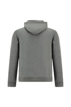 Orta Füme Melanj Kapüşonlu Regular Fit Fermuarlı Desenli Pamuklu Sweatshirt