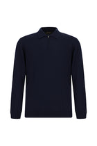 Koyu Lacivert Polo Yaka Regular Fit Fermuarl? Nak??l? S?cak Tutan Yün Triko Kazak-Abdullah Ki??l?