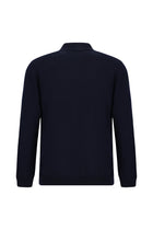Koyu Lacivert Polo Yaka Regular Fit Fermuarl? Nak??l? S?cak Tutan Yün Triko Kazak-Abdullah Ki??l?