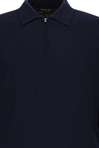 Koyu Lacivert Polo Yaka Regular Fit Fermuarl? Nak??l? S?cak Tutan Yün Triko Kazak-Abdullah Ki??l?