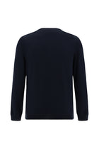 Koyu Lacivert Polo Yaka Regular Fit Desenli Pamuklu Yün Triko Kazak