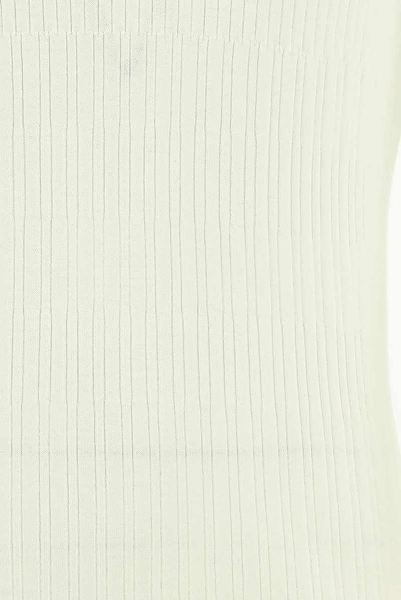 Ekru Balıkçı Yaka Regular Fit Desenli Yünlü Triko Kazak