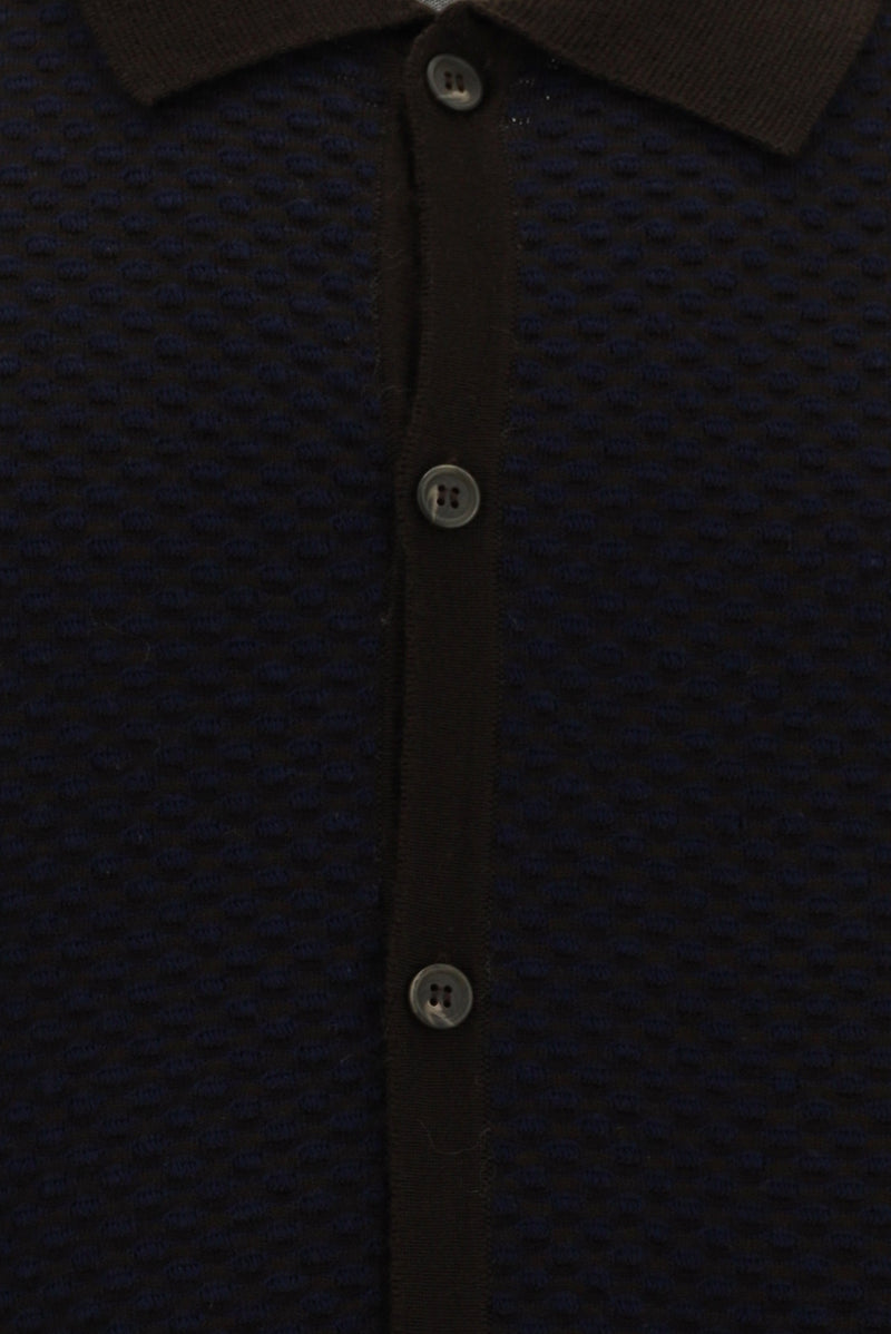 Koyu Kahve Desenli Yünlü Triko Hırka