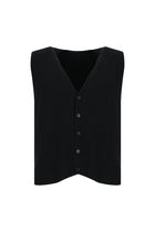 Siyah Desenli Yünlü Triko Yelek