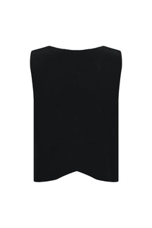 Siyah Desenli Yünlü Triko Yelek