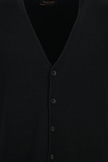 Siyah Desenli Yünlü Triko Yelek