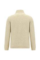 Aç?k Bej Desenli Fermuarl? Yünlü Triko H?rka-Abdullah Ki??l?