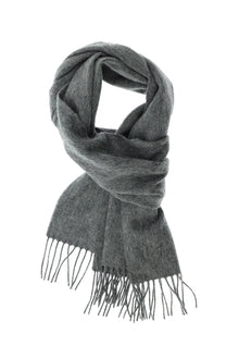 Orta Gri Desenli Yünlü Kaşmir Atkı