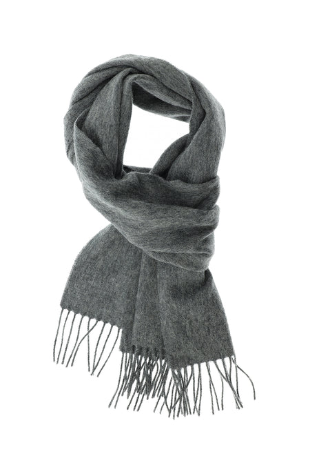 Orta Gri Desenli Yünlü Kaşmir Atkı