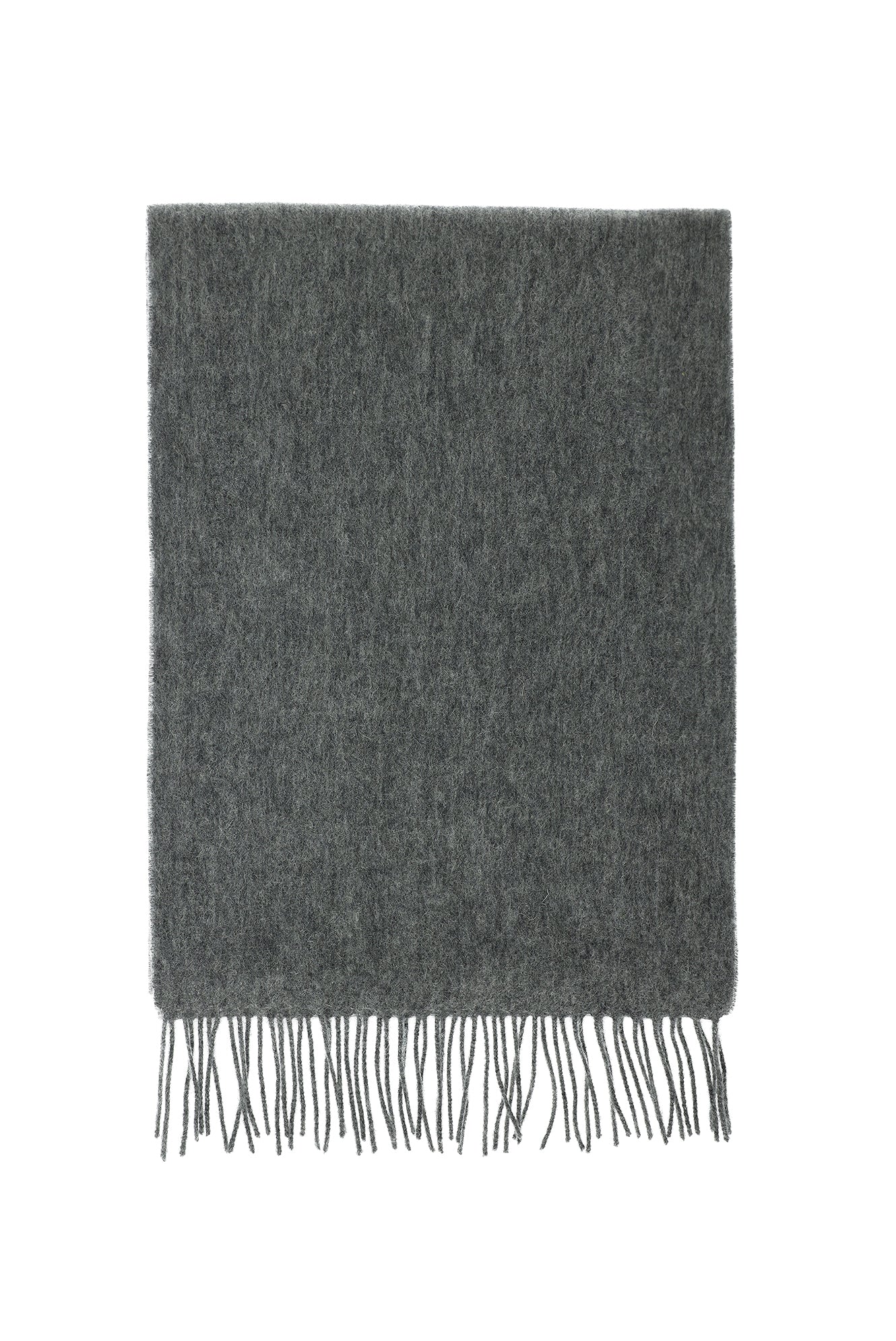 Orta Gri Desenli Yünlü Kaşmir Atkı