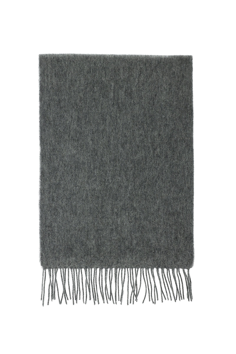 Orta Gri Desenli Yünlü Kaşmir Atkı