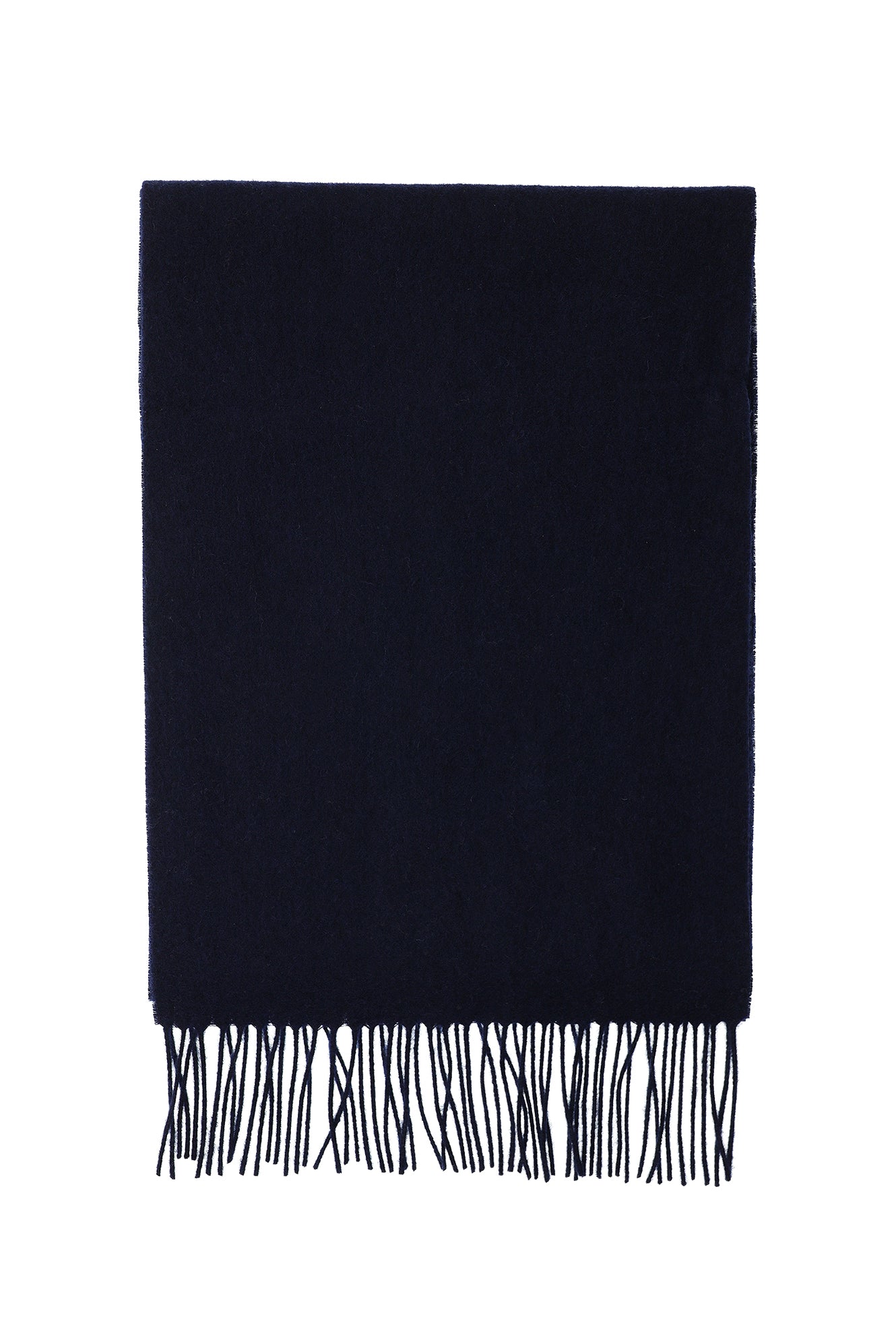 Koyu Lacivert Desenli Yünlü Kaşmir Atkı