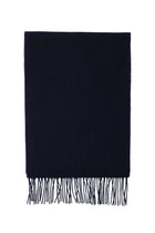 Koyu Lacivert Desenli Yünlü Kaşmir Atkı