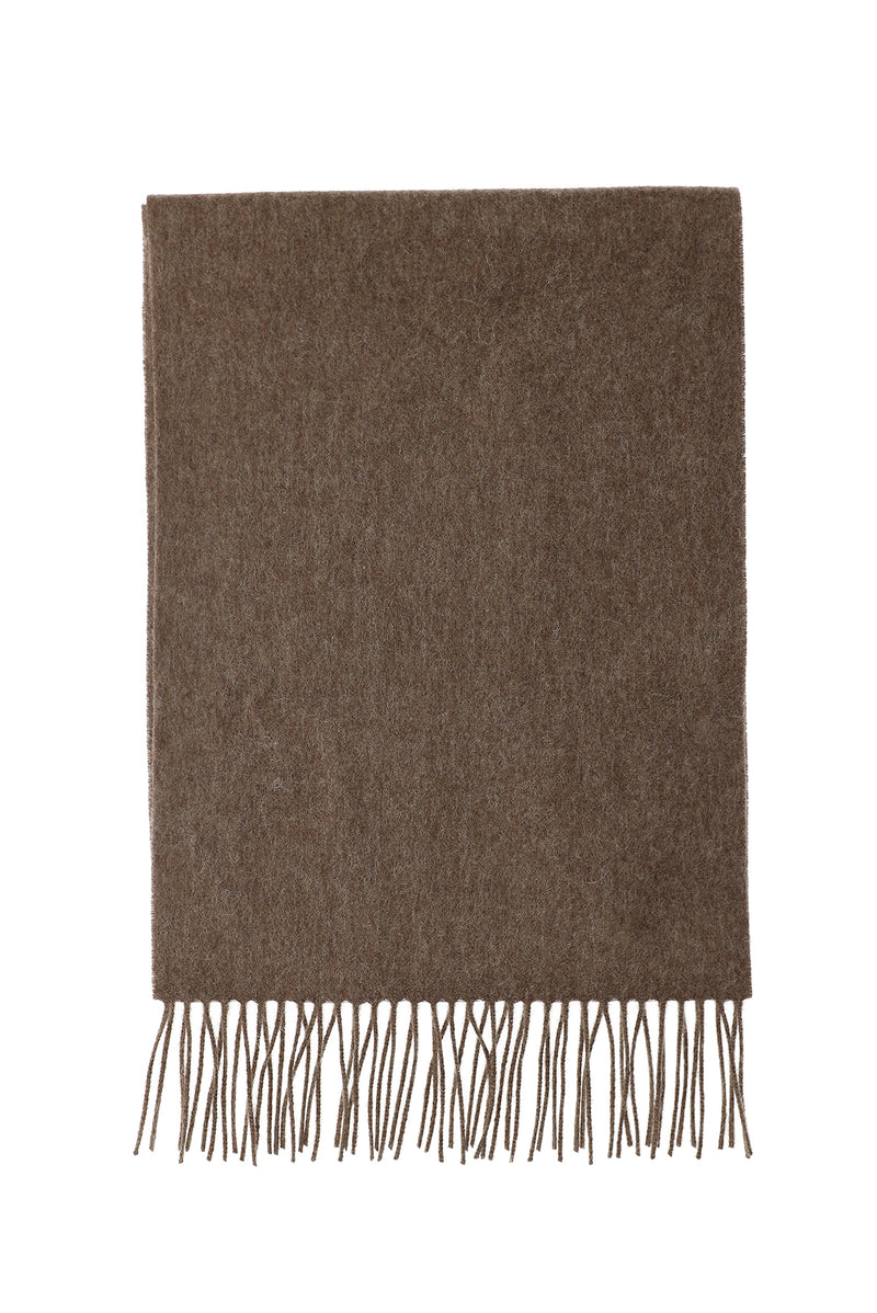 Orta Kahve Desenli Yünlü Kaşmir Atkı