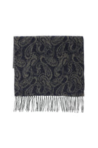 Koyu Lacivert Desenli Kaşmir Atkı