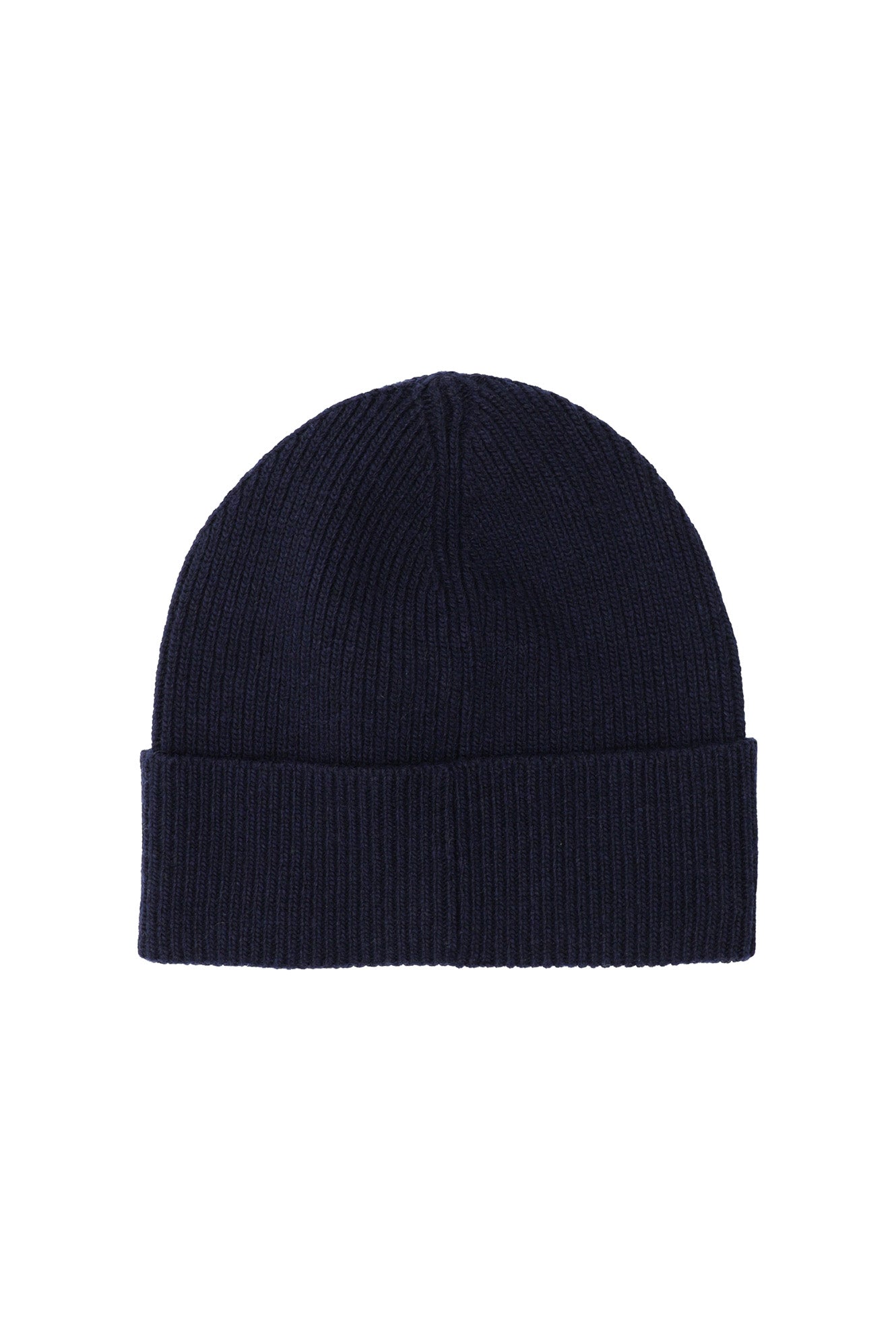 Koyu Lacivert Yünlü Kaşmirli Çizgili Bere