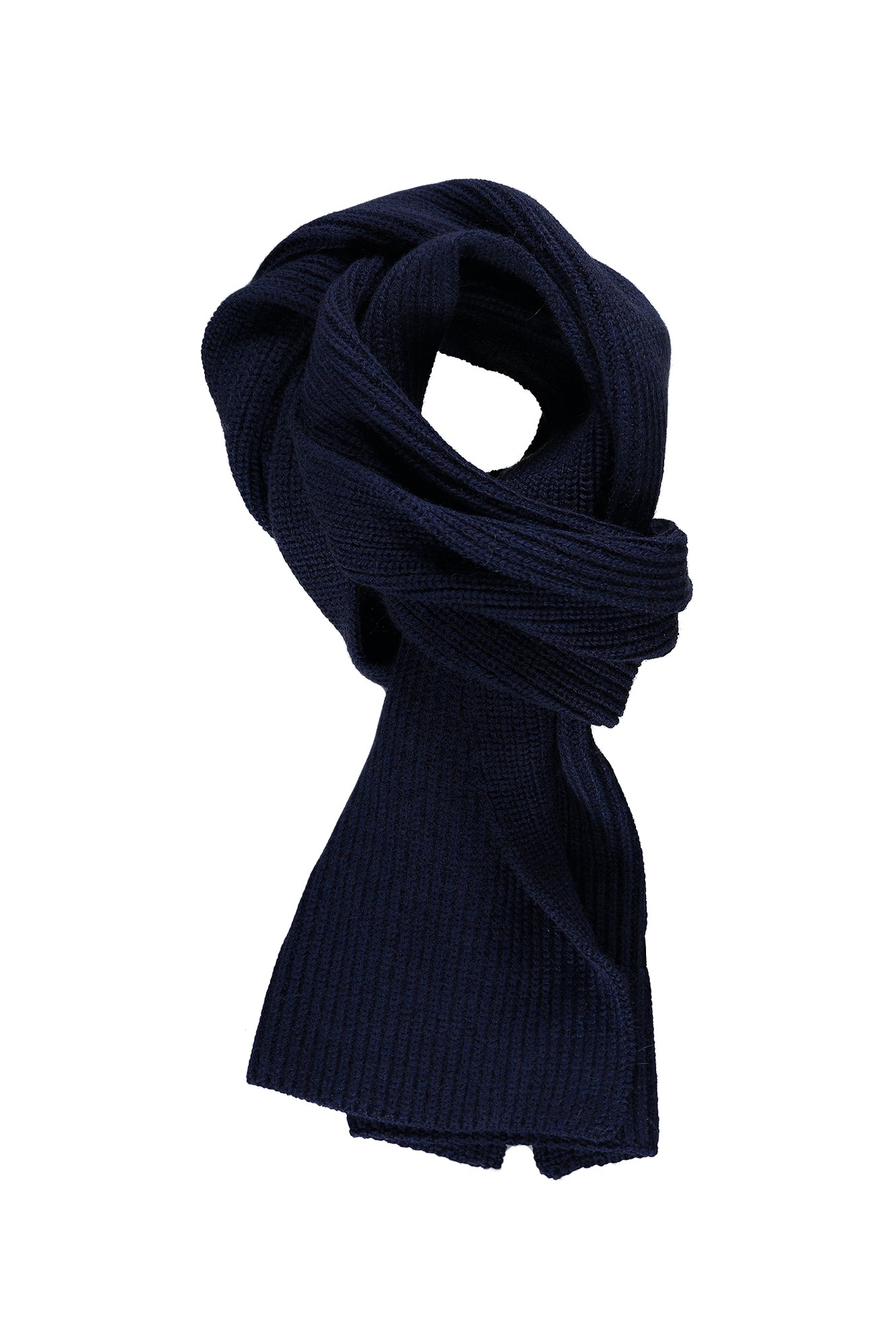 Koyu Lacivert Alpaka Yünlü Atkı & Bere Takımı