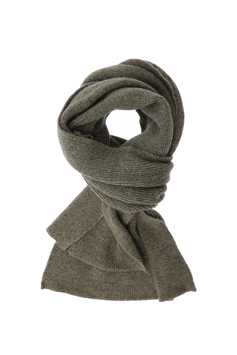 Orta Kahve Alpaka Yünlü Atkı & Bere Takımı