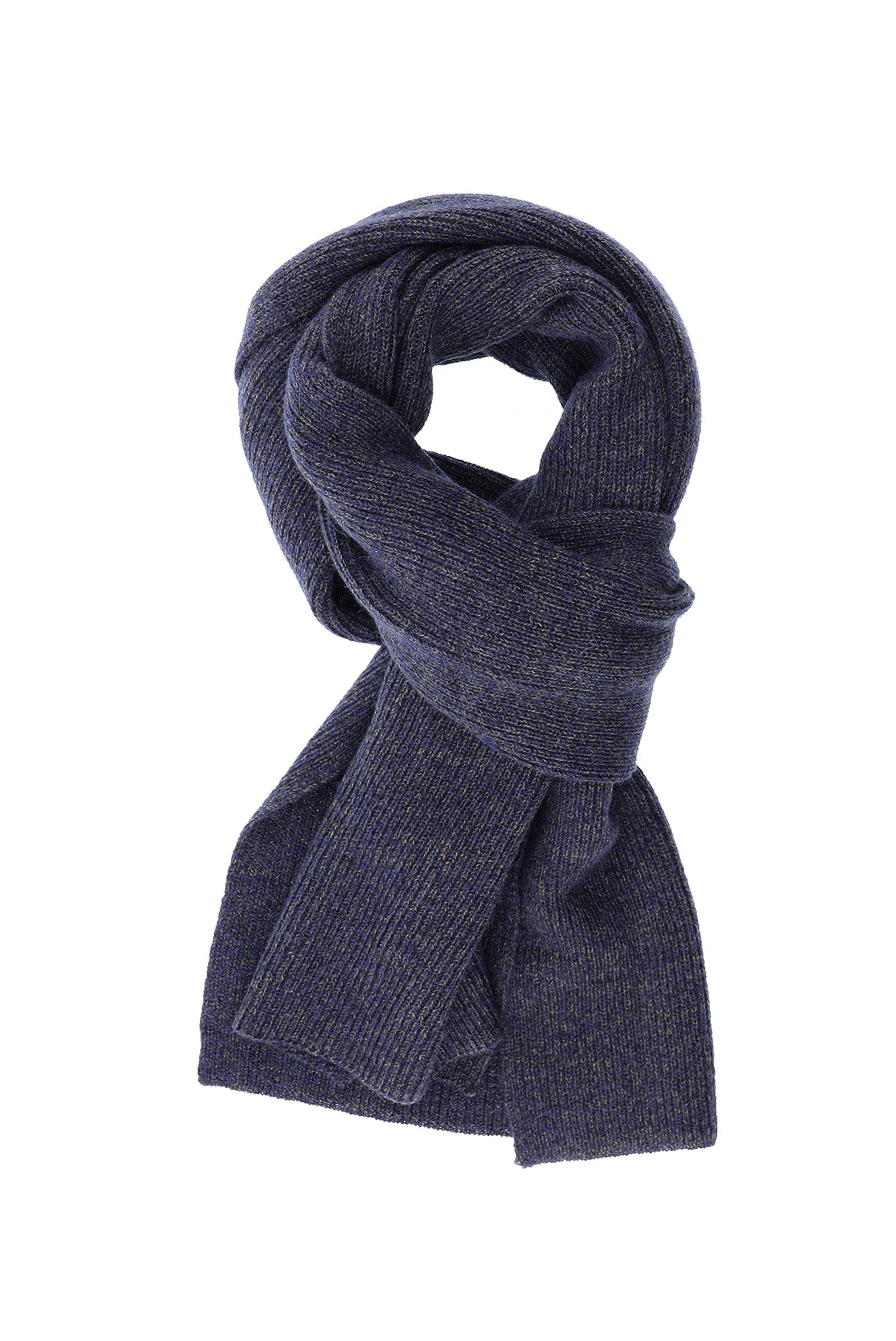 Koyu Mor Alpaka Yünlü Atkı & Bere Takımı