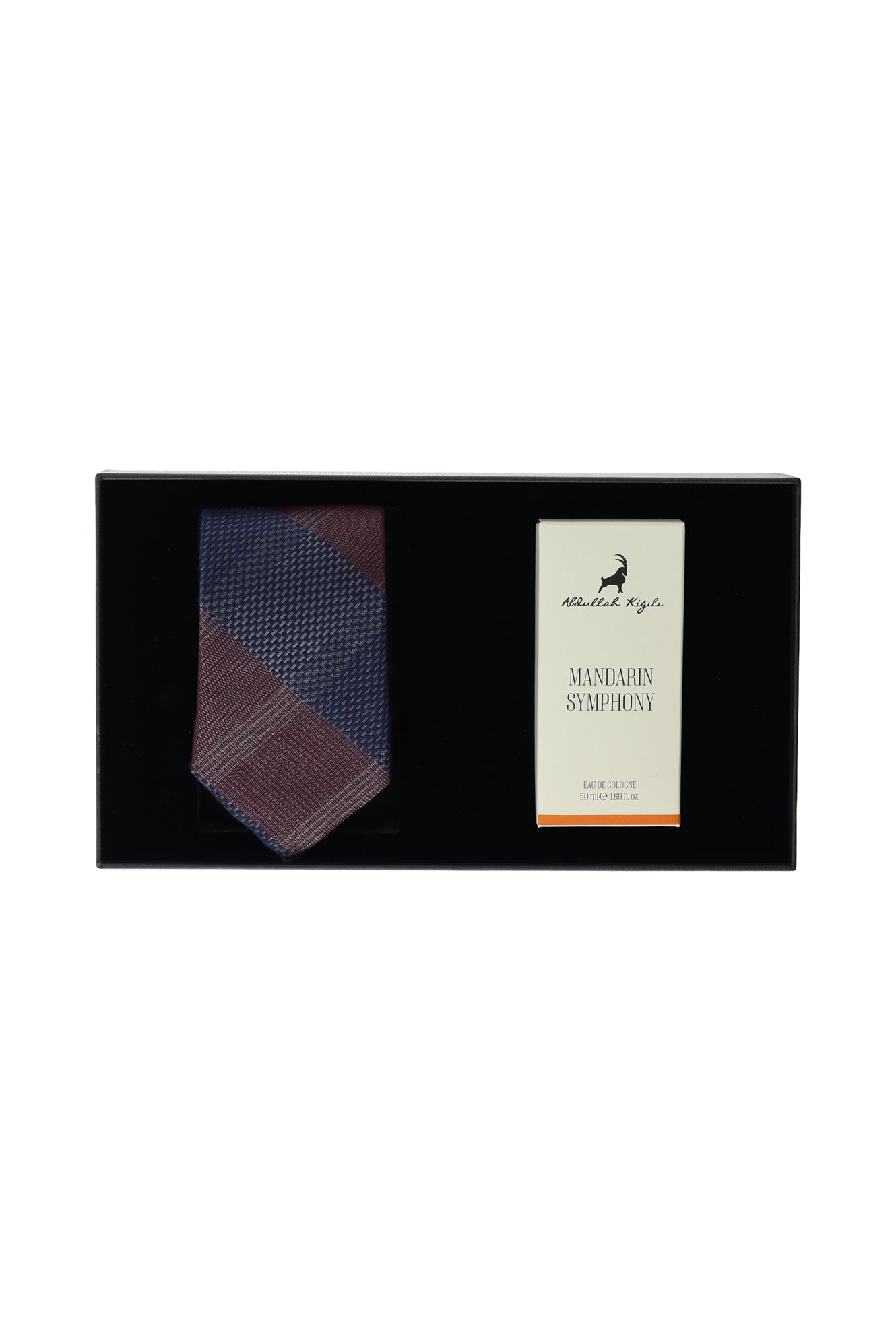 2'li Kravat & Mandarin Symphony 50 ml Kolonya Hediye Kutulu Set