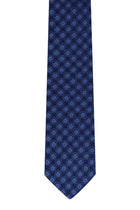 İndigo Desenli İtalyan İpek Kravat