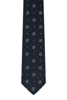 Mavi Desenli İtalyan İpek Kravat