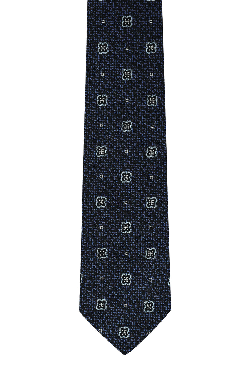 Mavi Desenli İtalyan İpek Kravat