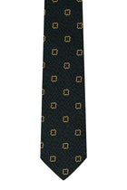 Koyu Yeşil Desenli İtalyan İpek Kravat