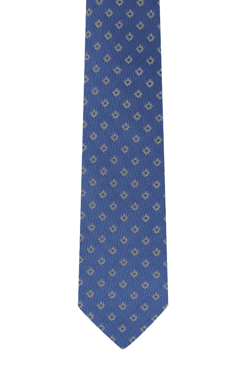 Mavi Desenli İtalyan İpek Kravat