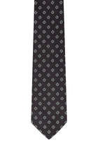 Koyu Kahve Desenli İtalyan İpek Kravat