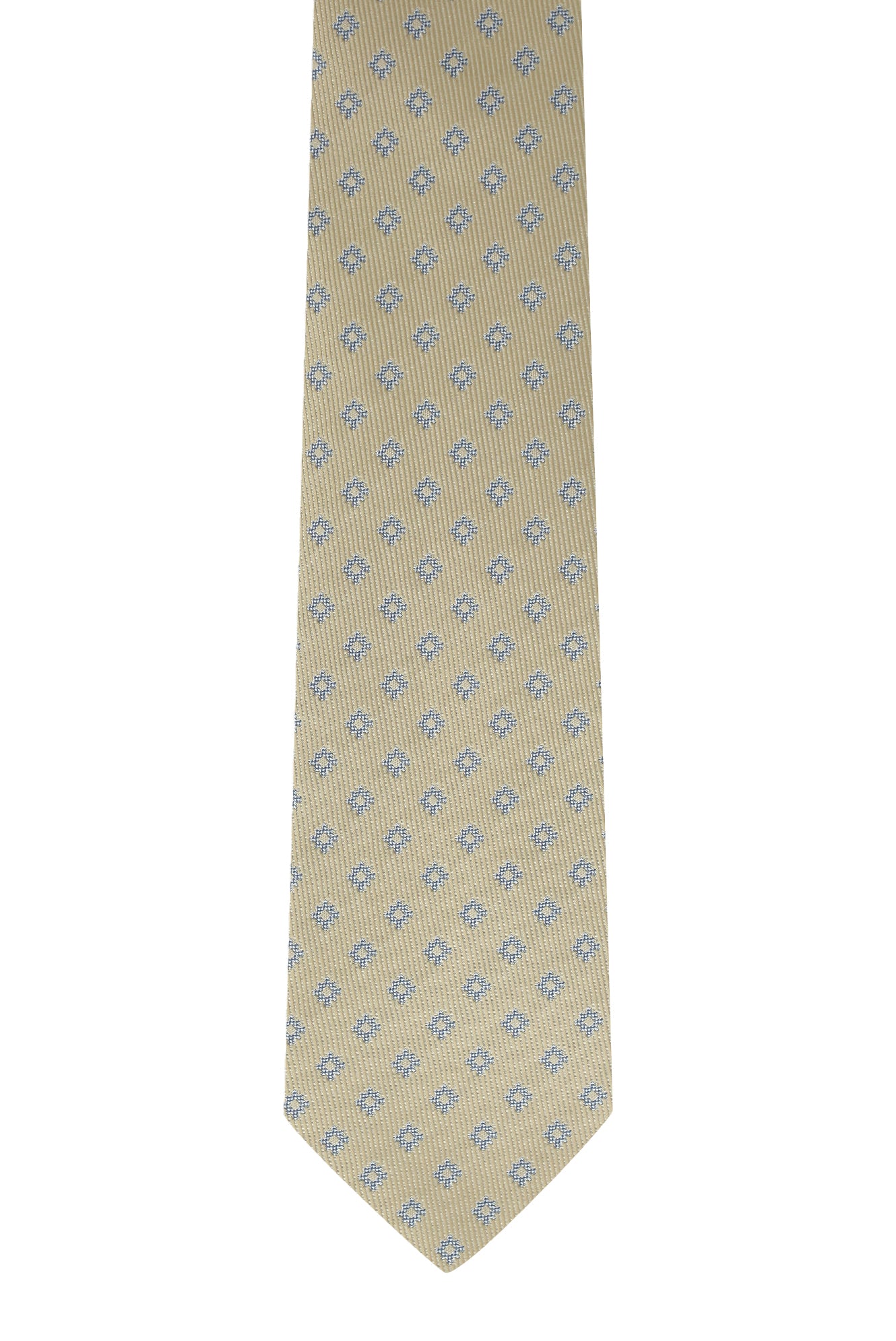 Orta Bej Desenli İtalyan İpek Kravat