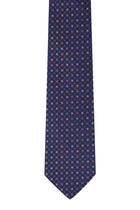 Koyu Lacivert Desenli İtalyan İpek Kravat