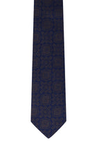 Koyu Kahve Desenli İtalyan İpek Kravat