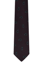 Koyu Bordo Desenli İtalyan İpek Kravat