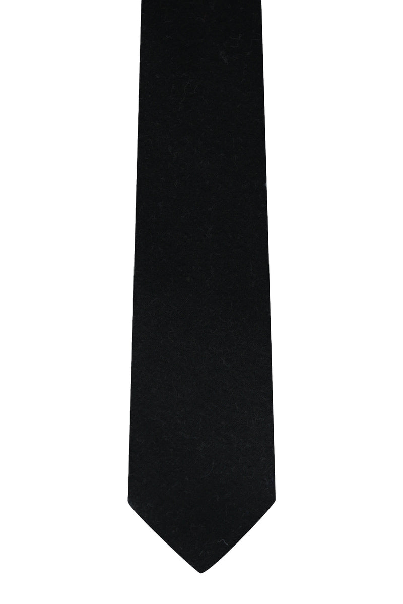 Siyah Yünlü Düz Kravat