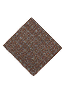 Orta Turuncu Desenli Çift Taraflı Mendil