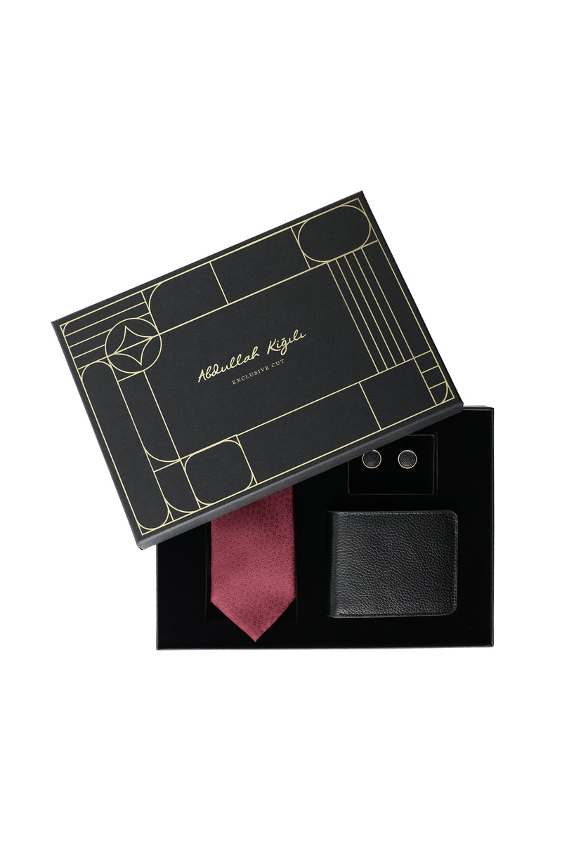 3'lü Cüzdan & Kravat & Kol Düğmesi Hediye Kutulu Set