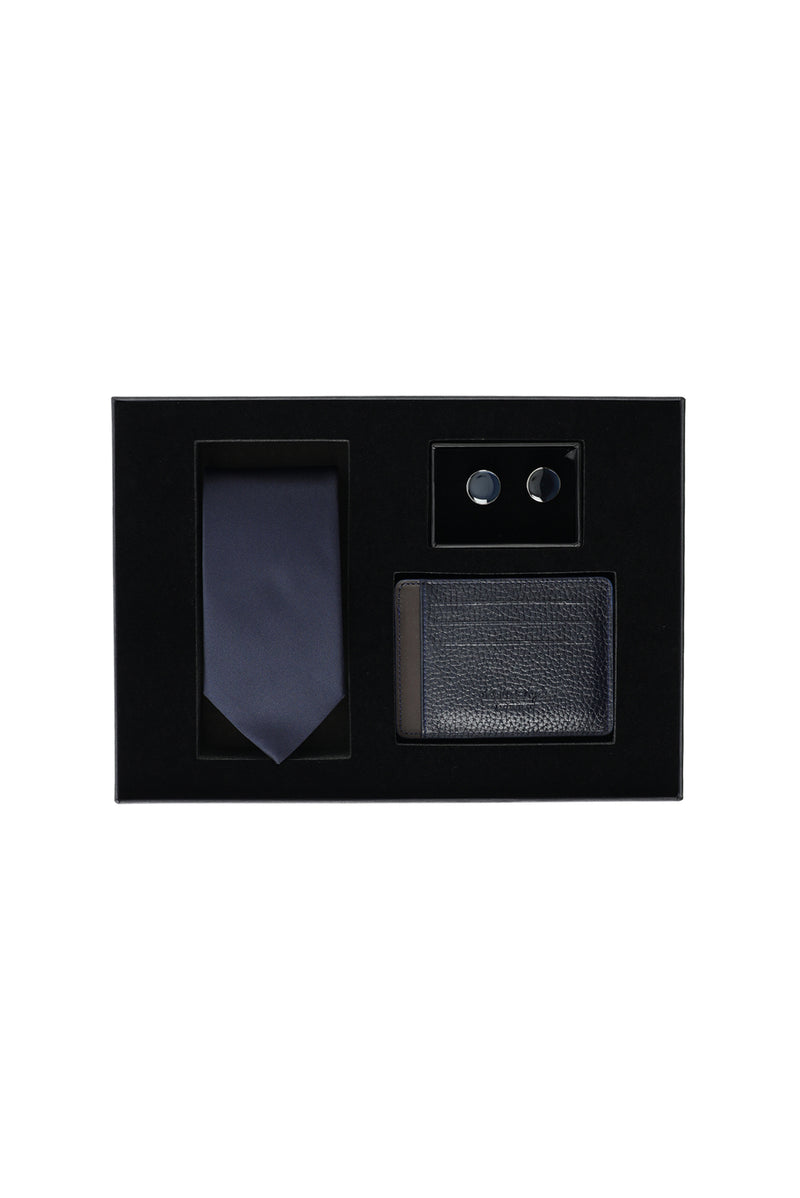 3'lü Kartlık & Kravat & Kol Düğmesi Hediye Kutulu Set